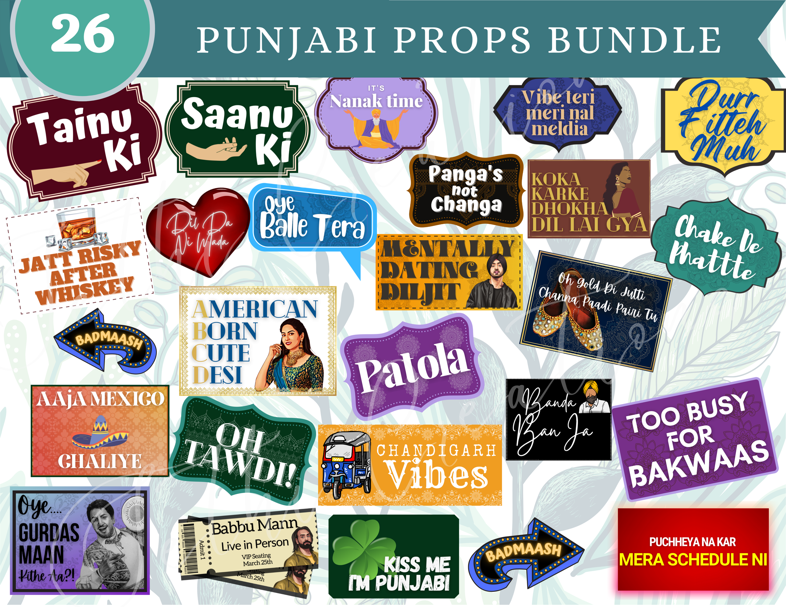 Indian wedding shop photo booth props